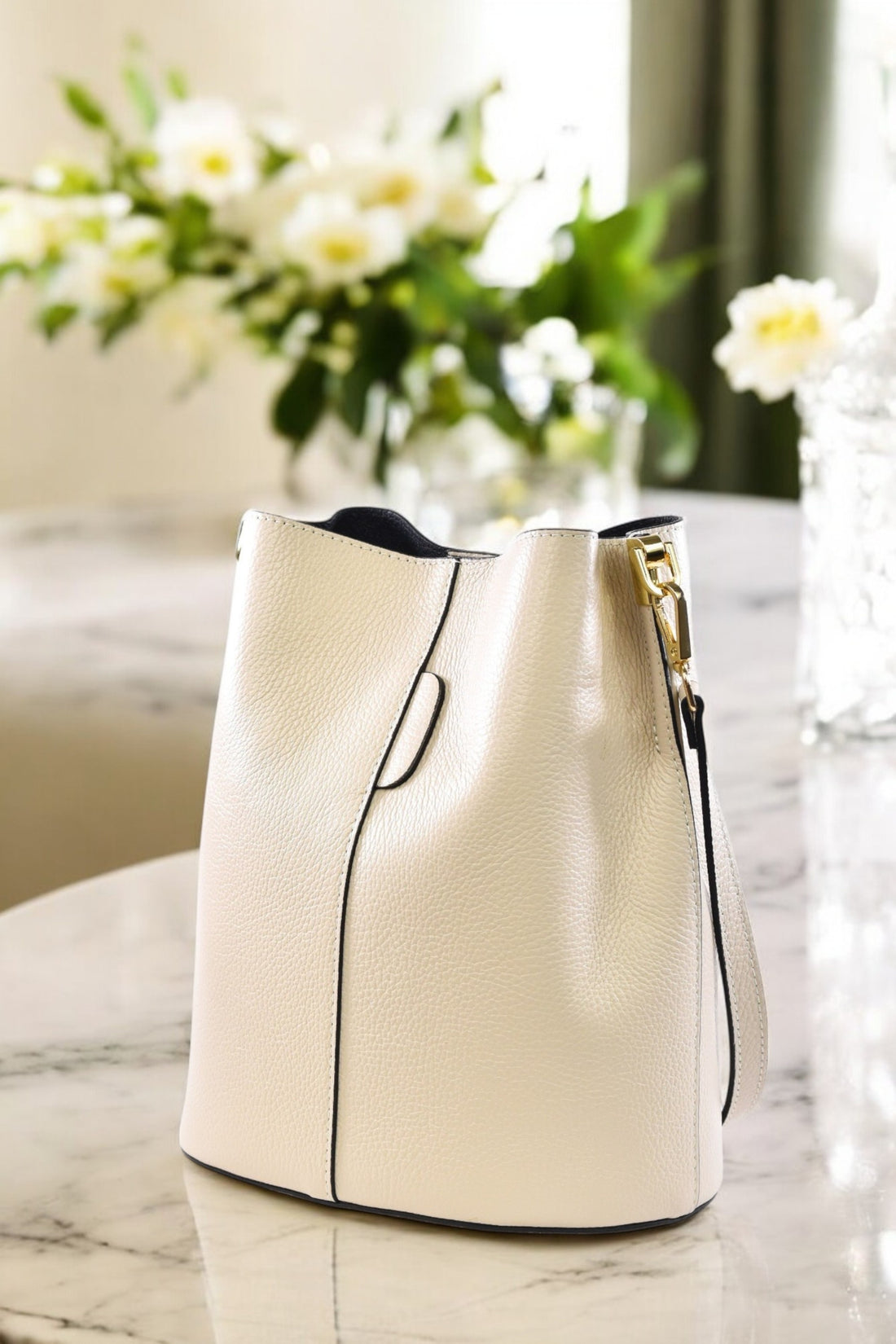 Giusy Bag in Beige Dollar Leather