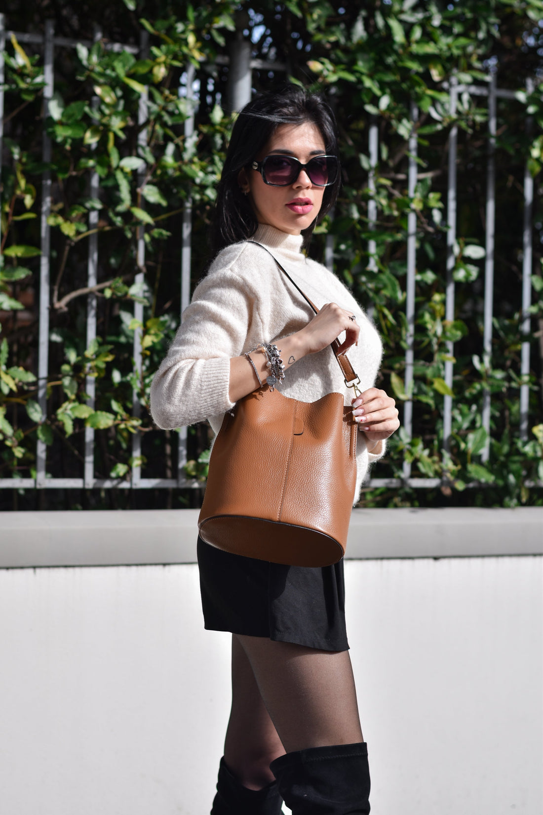 Giusy Bag in Tan Dollar Leather