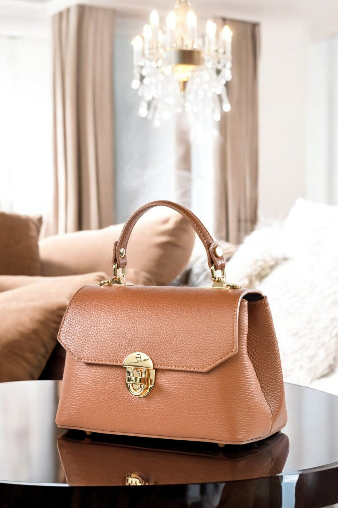 Egle Bag in Tan Dollar Leather