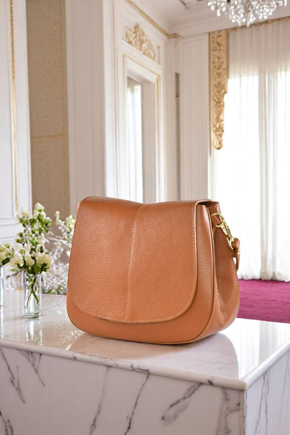 Sofìa Bag in Tan Dollar Leather