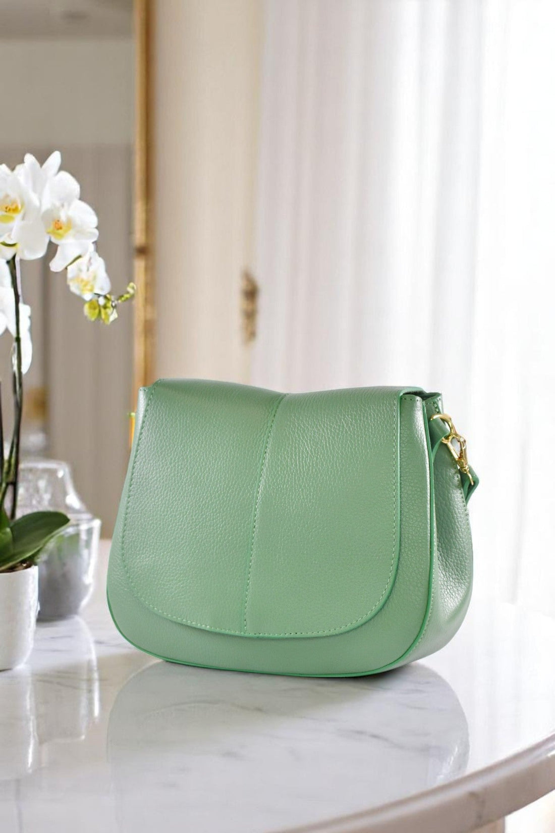 Sofìa Bag in Mint Dollar Leather