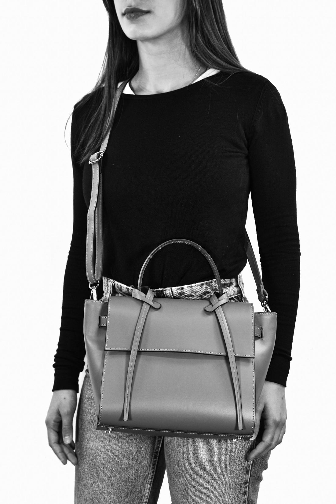 Borsa Miù in pelle Spazzolata Taupe - Voemièn