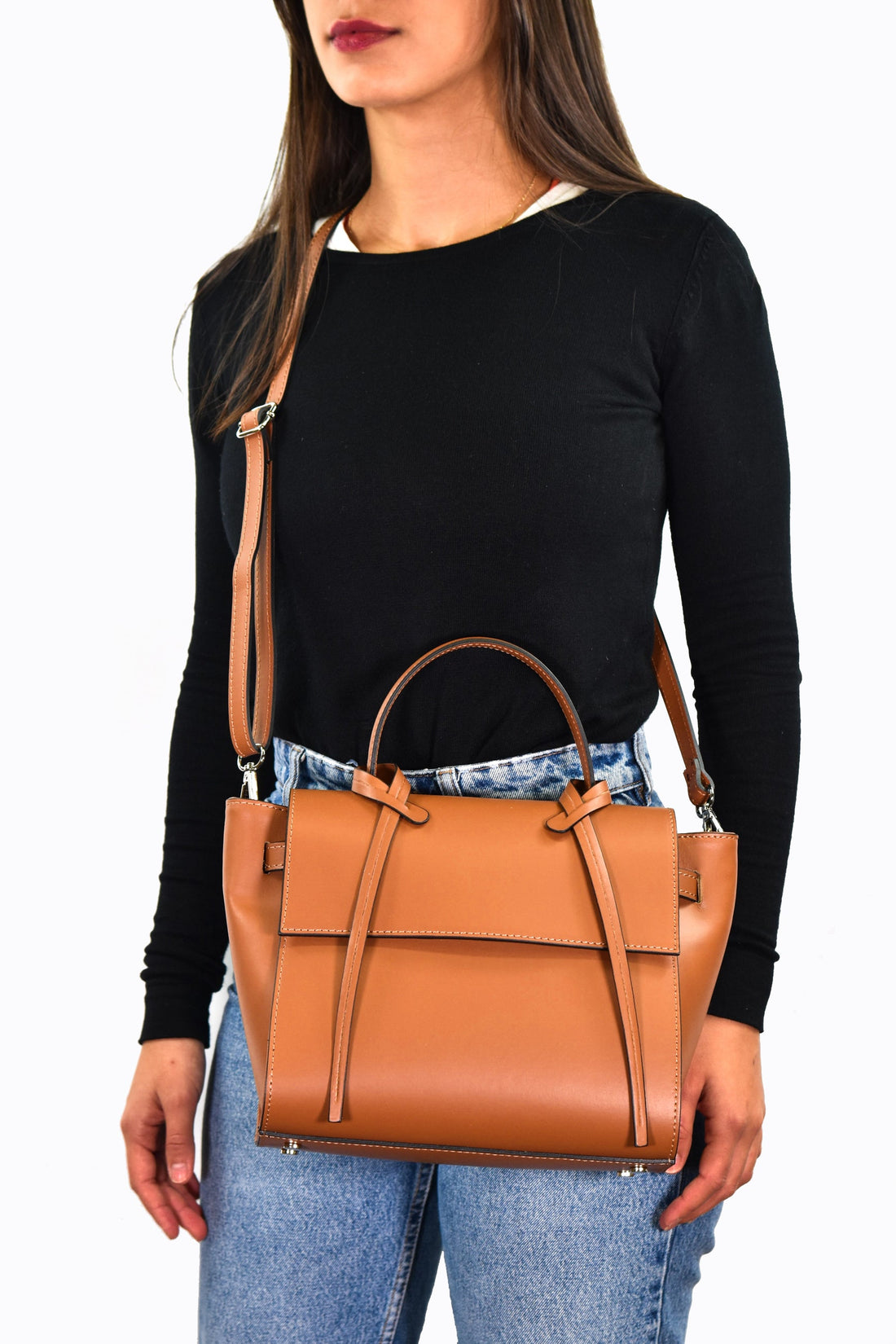 Borsa Miù in pelle Spazzolata Cuoio - Voemièn