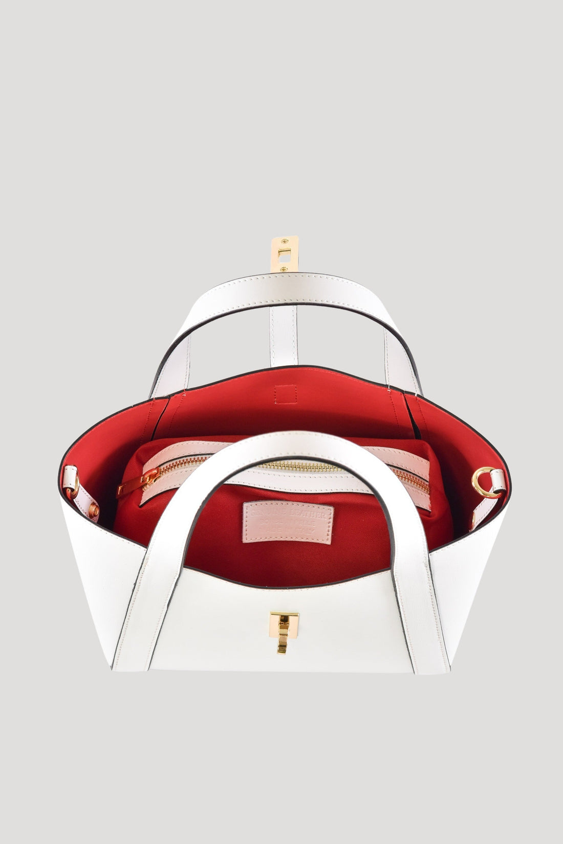 Eleonor Bag in White Saffiano Leather