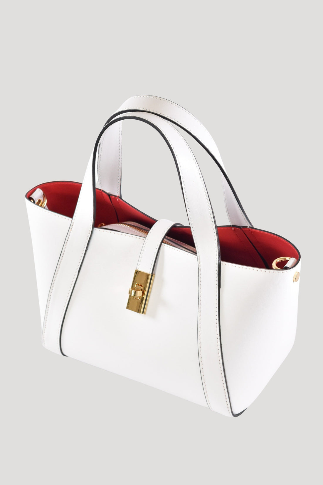 Eleonor Bag in White Saffiano Leather
