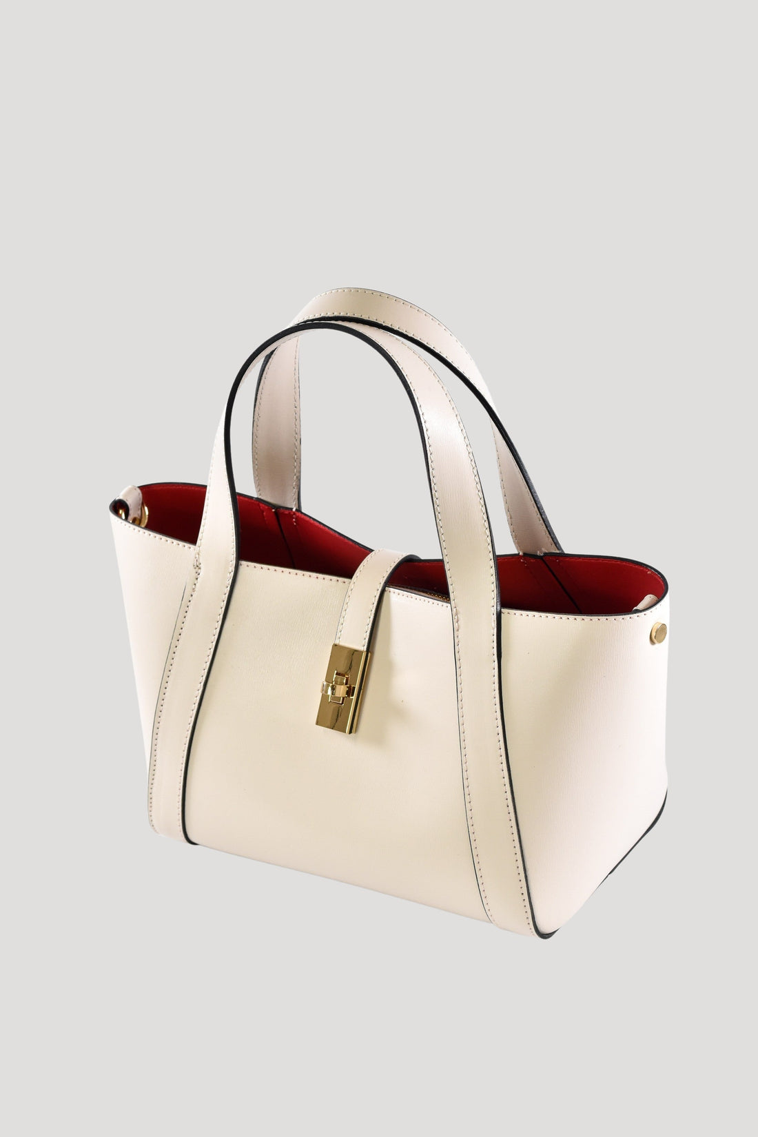 Eleonor Bag in Beige Saffiano Leather