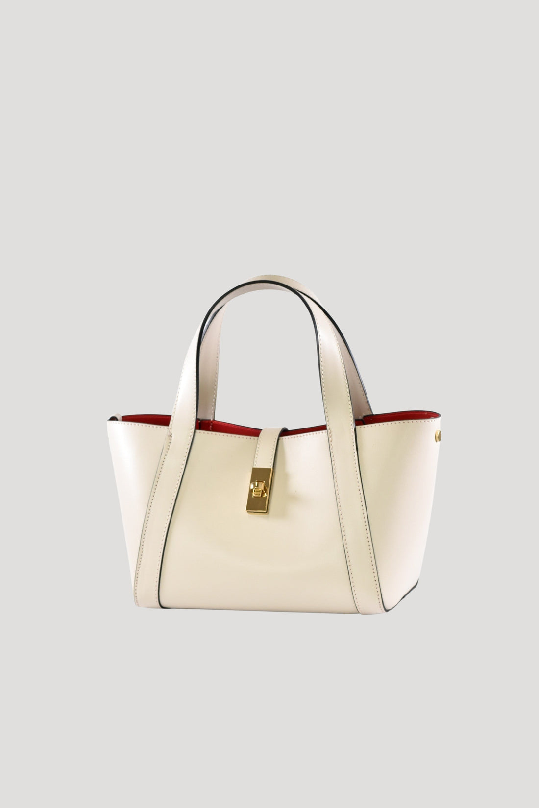 Eleonor Bag in Beige Saffiano Leather