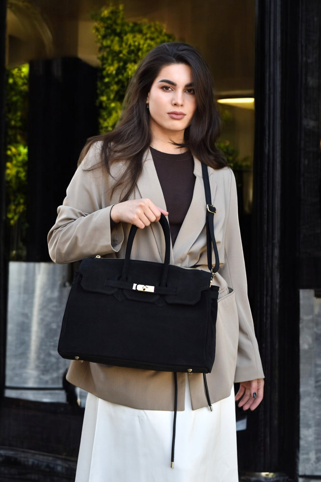 ELIZABETH BAG IN BLACK SUEDE