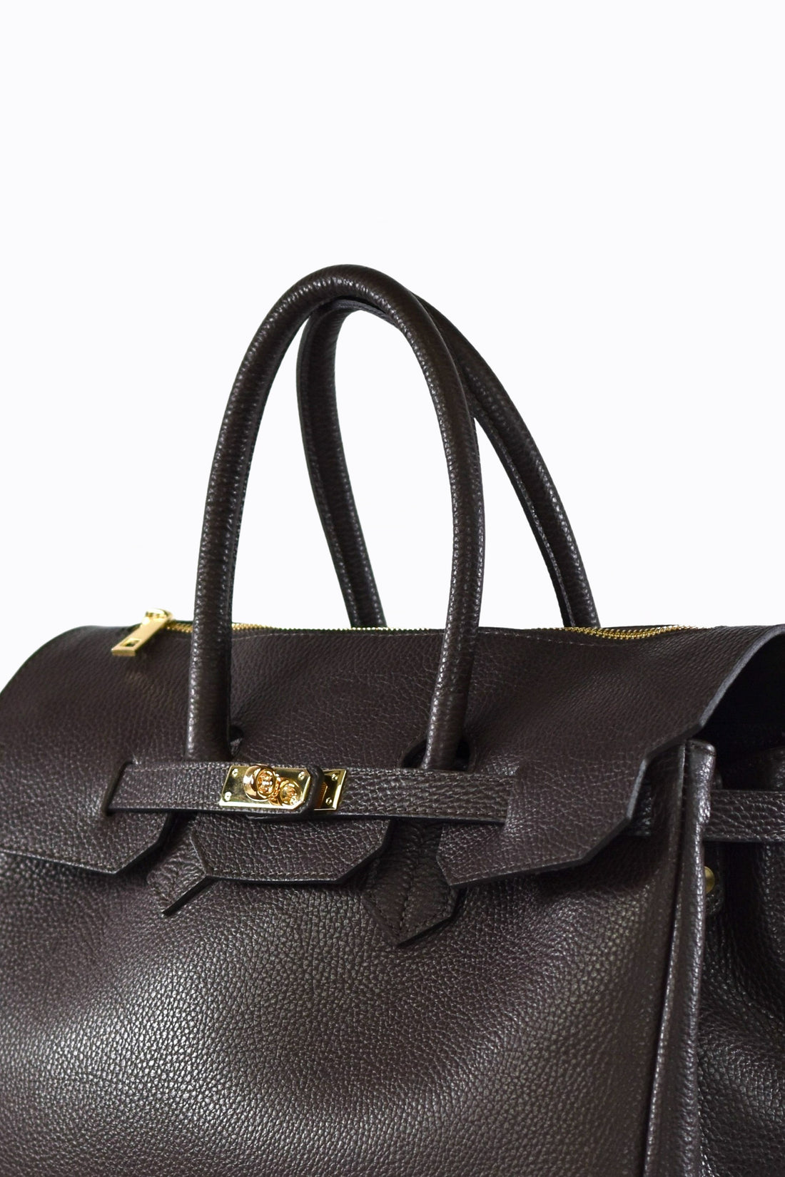 ELIZABETH BAG IN TOGO LEATHER DARK BROWN