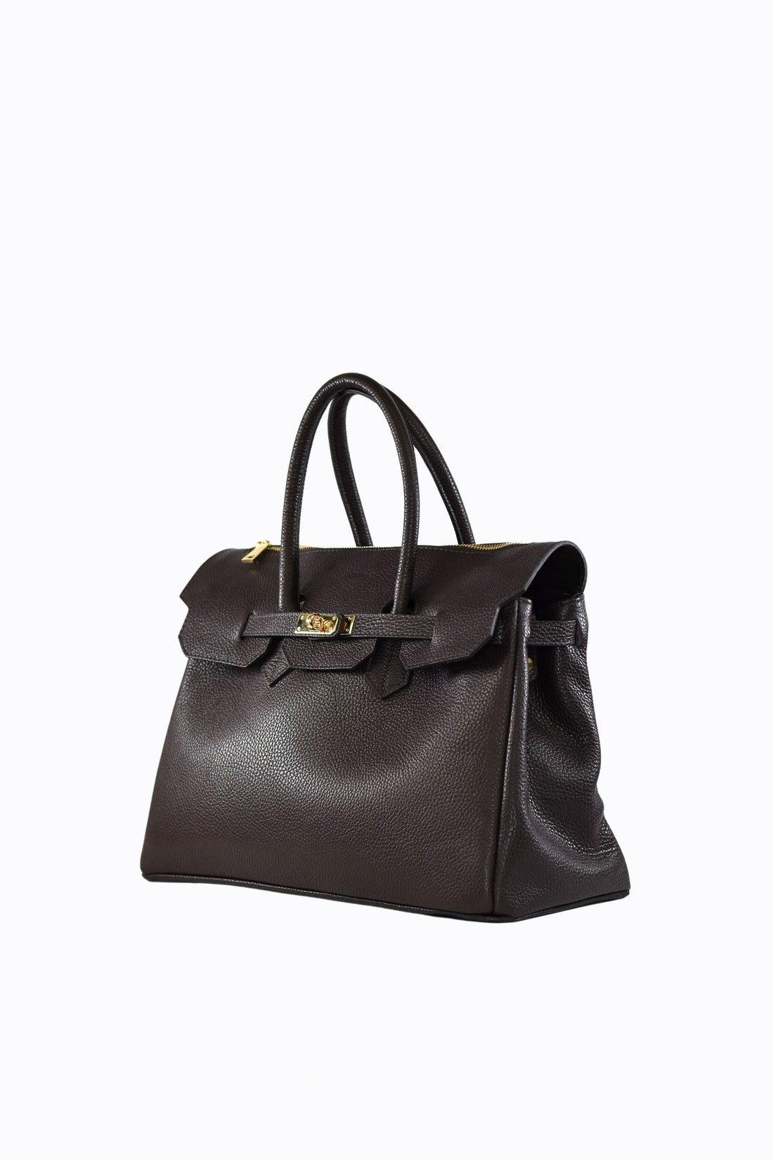 ELIZABETH BAG IN TOGO LEATHER DARK BROWN