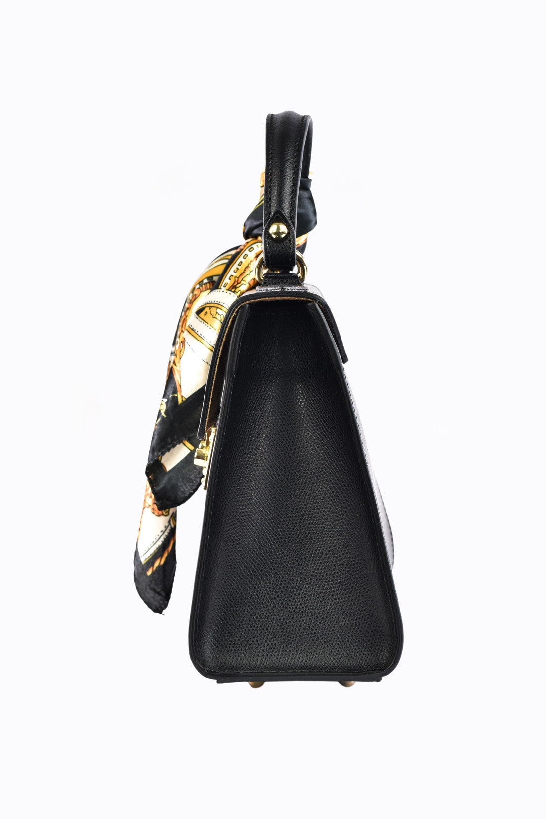 Marigold bag in black Saffiano leather
