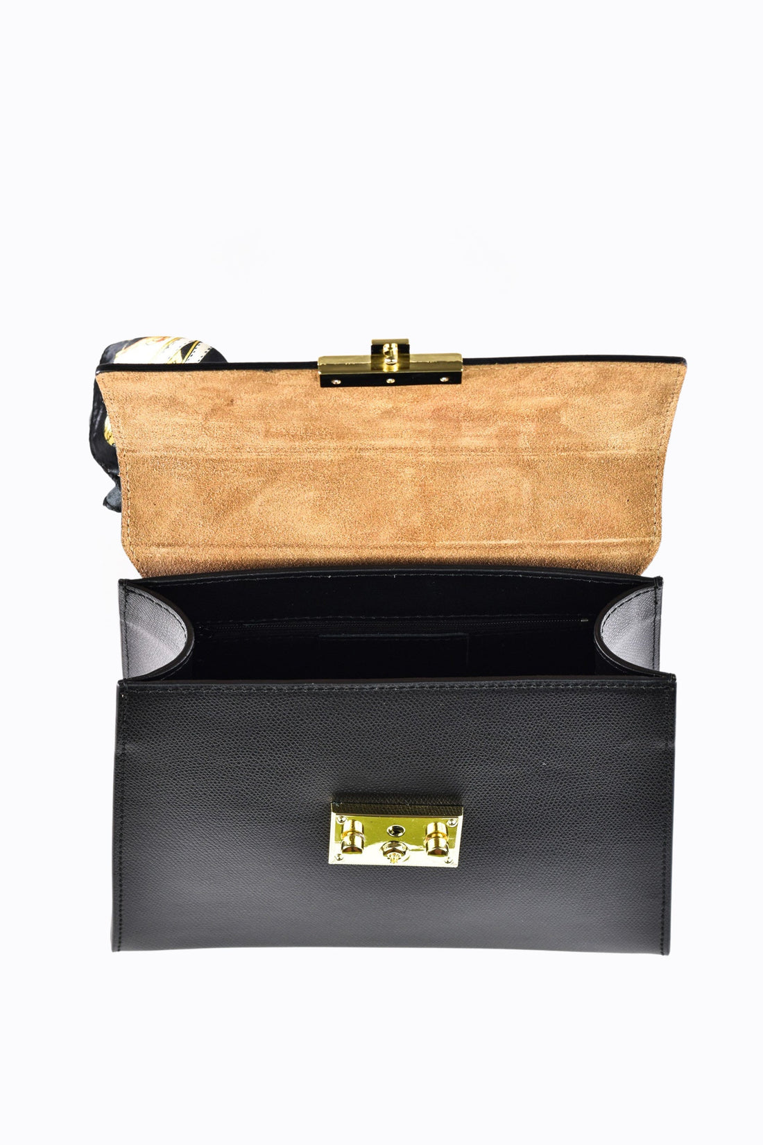 Marigold bag in black Saffiano leather