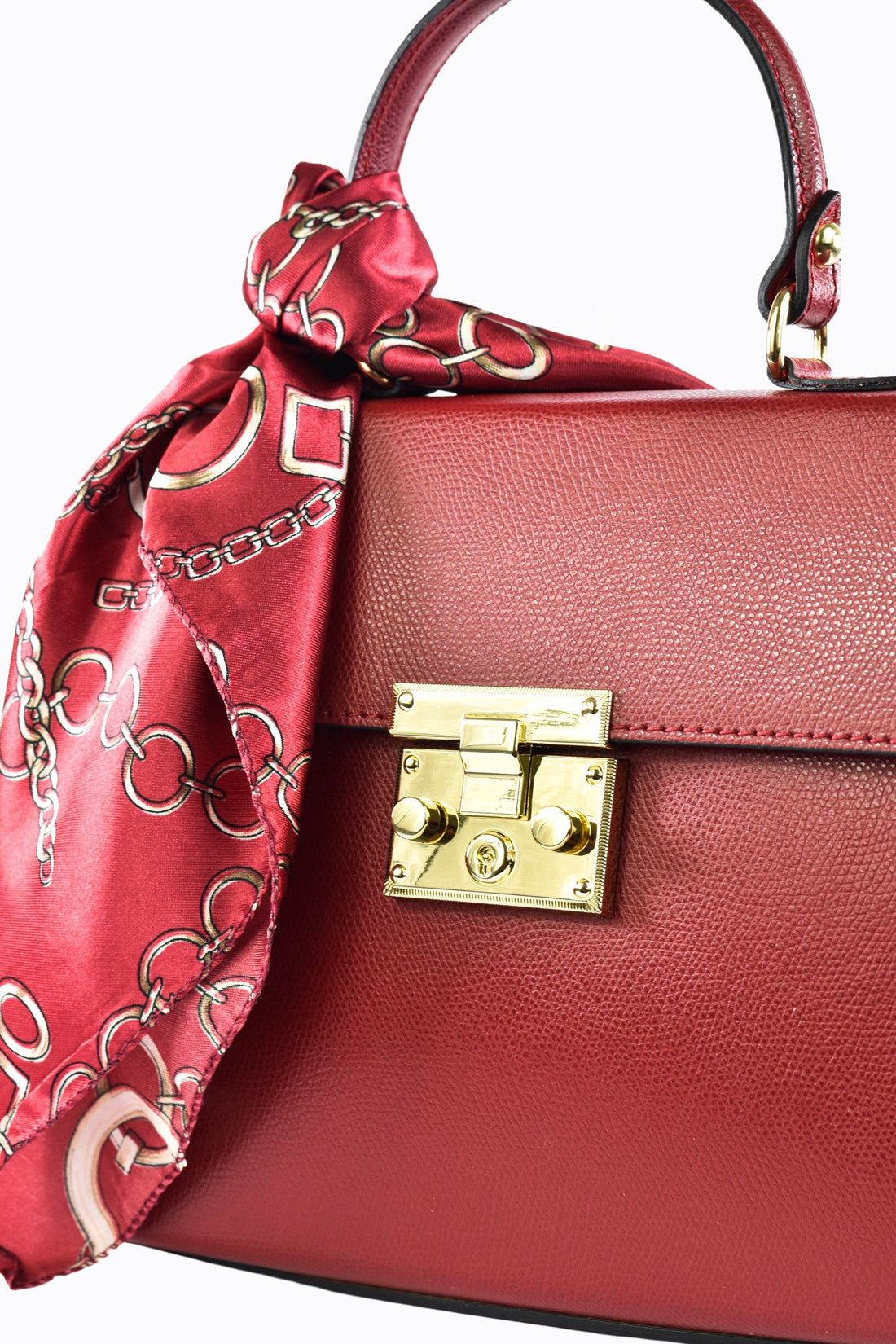 Marigold Bag in Red Saffiano Leather