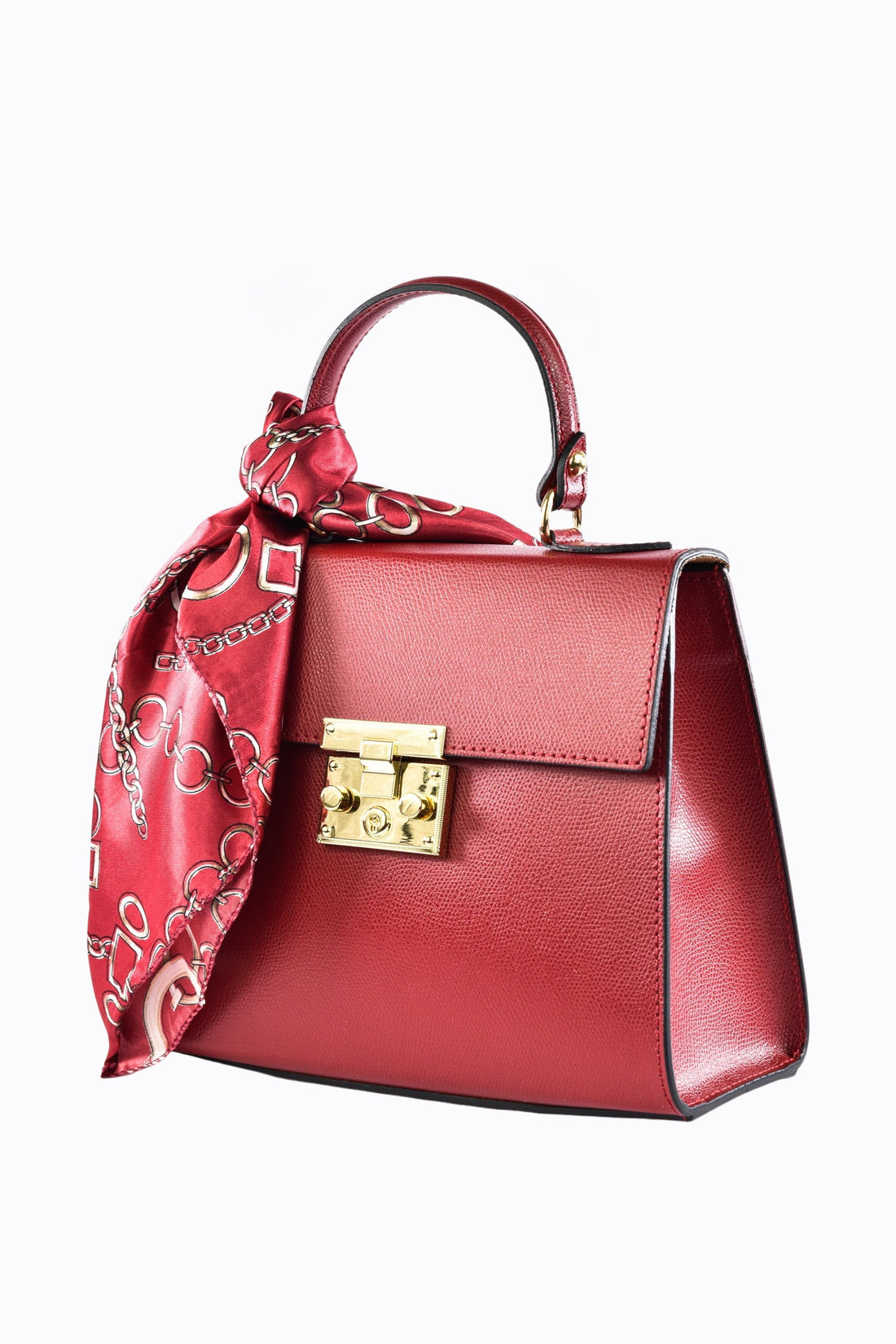 Marigold Bag in Red Saffiano Leather
