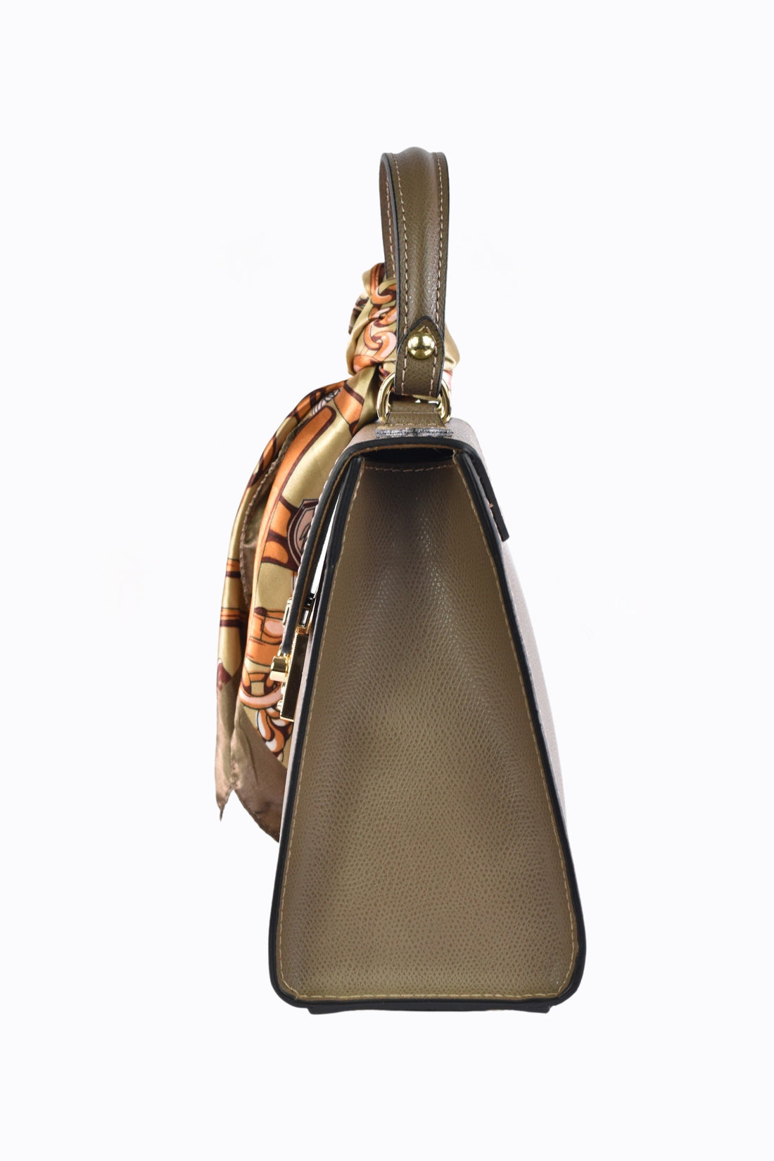 Marigold Bag in Taupe Saffiano Leather