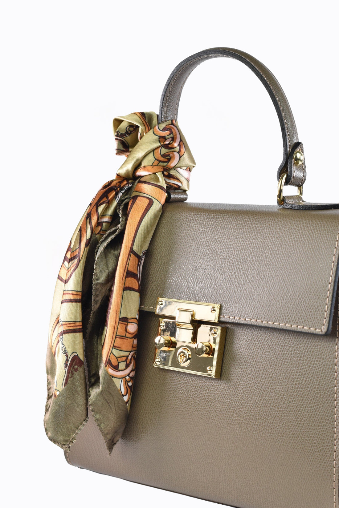 Marigold Bag in Taupe Saffiano Leather