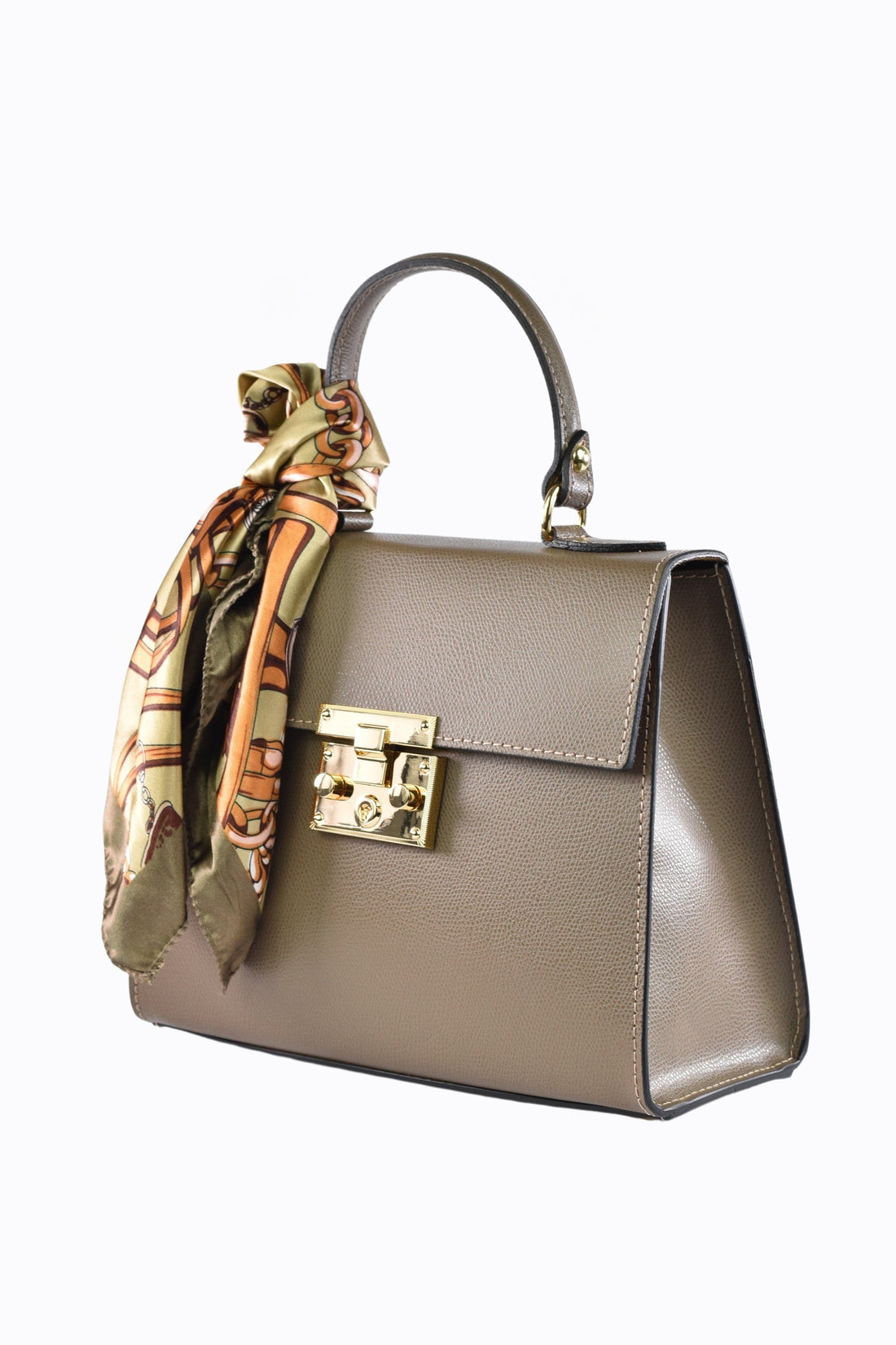 Marigold Bag in Taupe Saffiano Leather