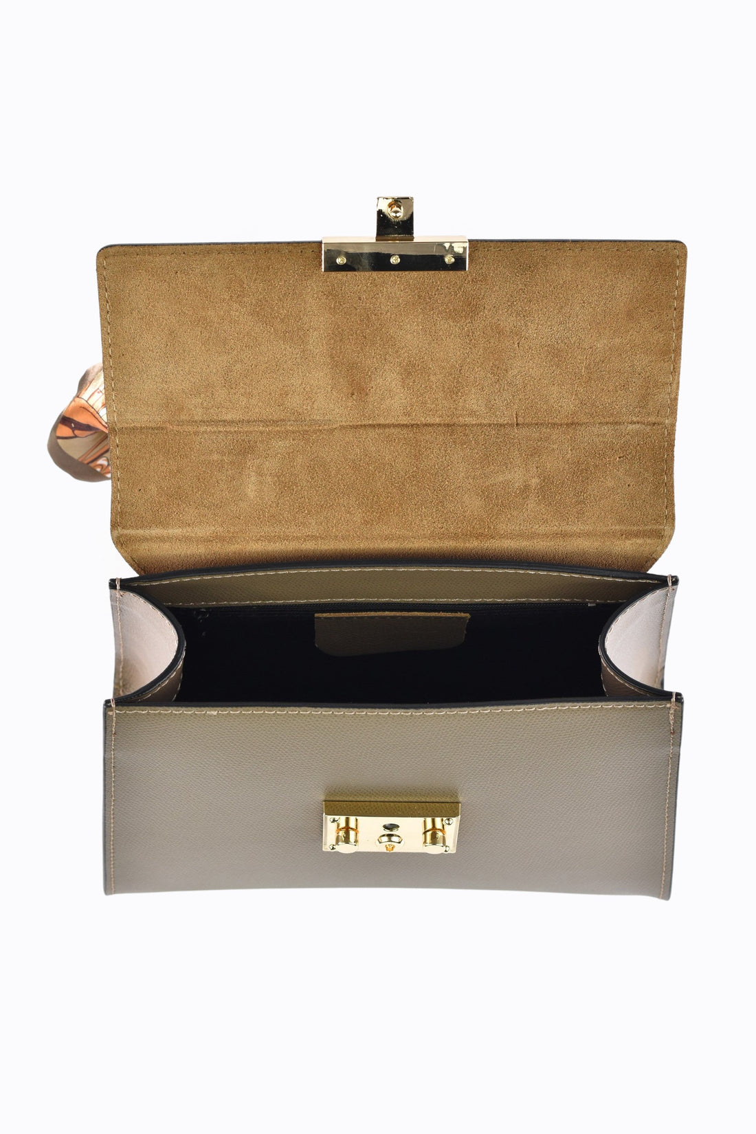 Marigold Bag in Taupe Saffiano Leather