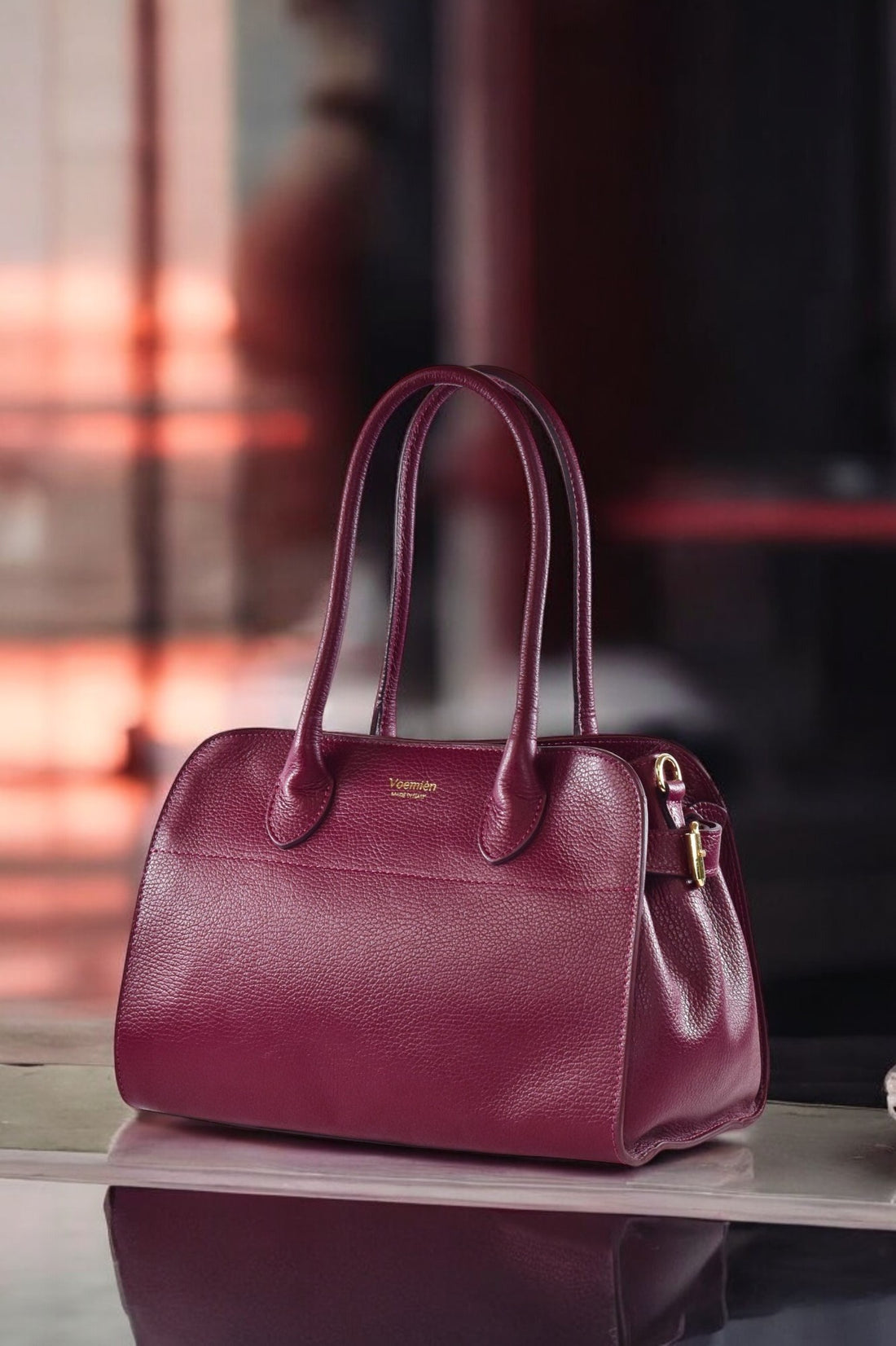 Genevieve Bag in Burgundy Dollar Leather