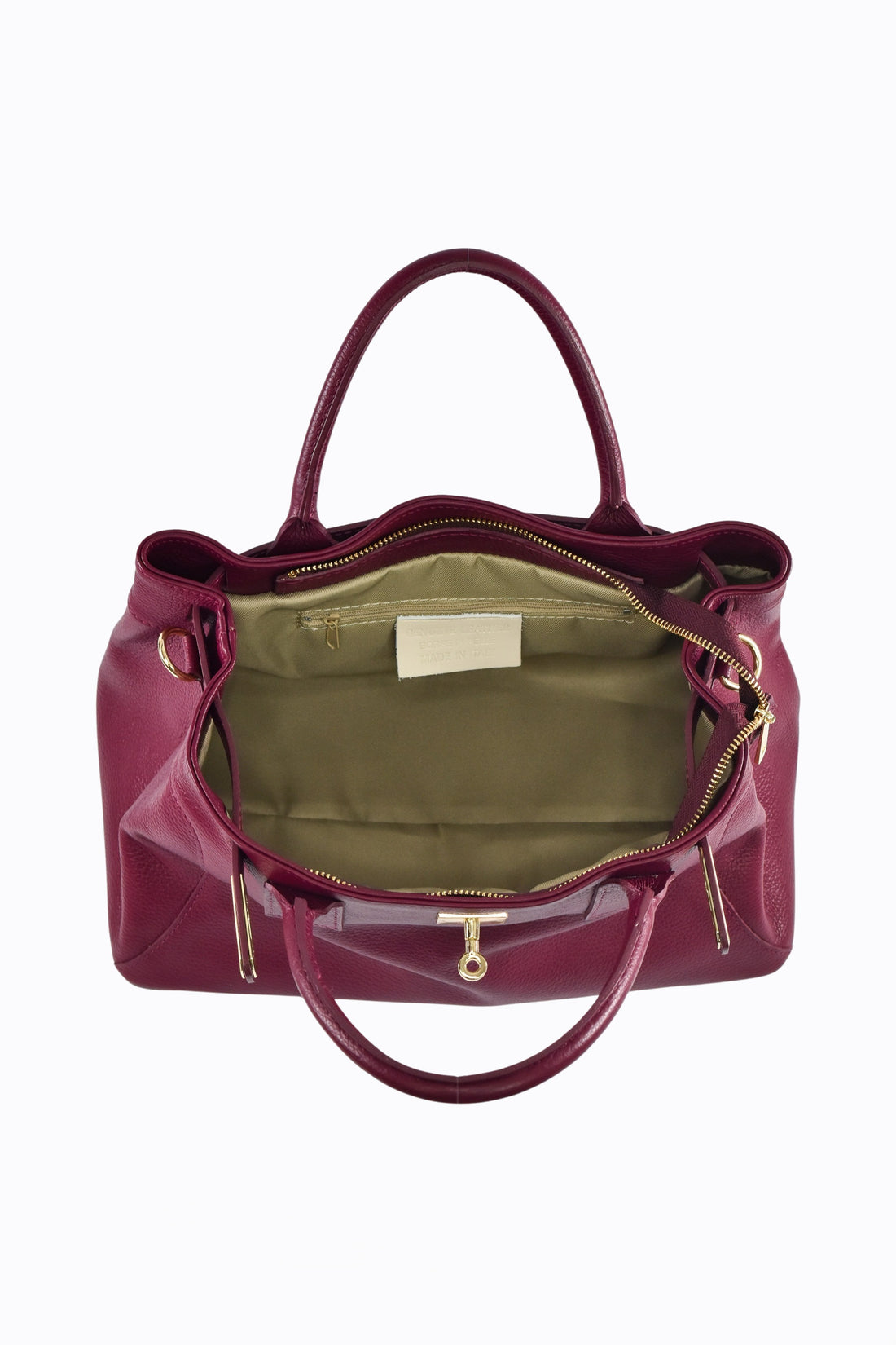 HELENA BAG IN BURGUNDY TOGO LEATHER