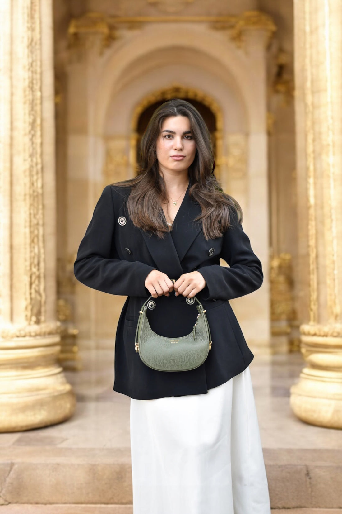 Blaire Bag in Olive Green Dollar Leather