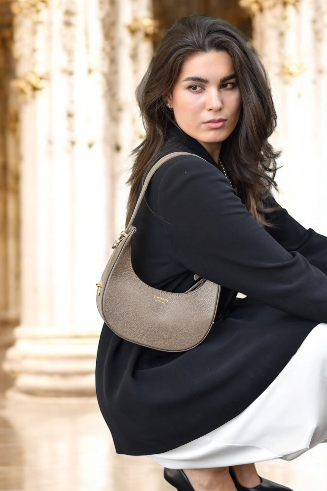 Blaire Bag in Dove Dollar Leather