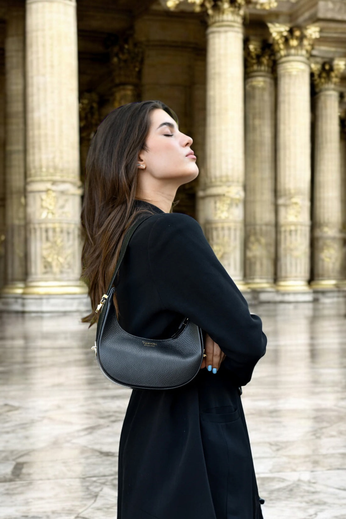 Blaire bag in Black Dollar leather