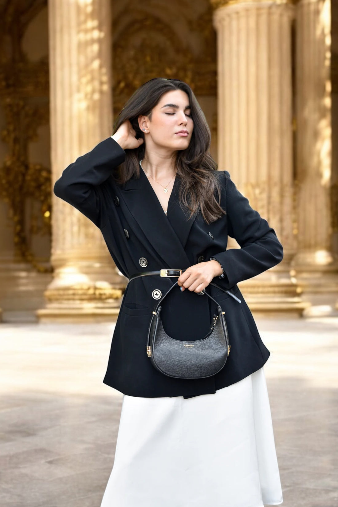 Blaire bag in Black Dollar leather