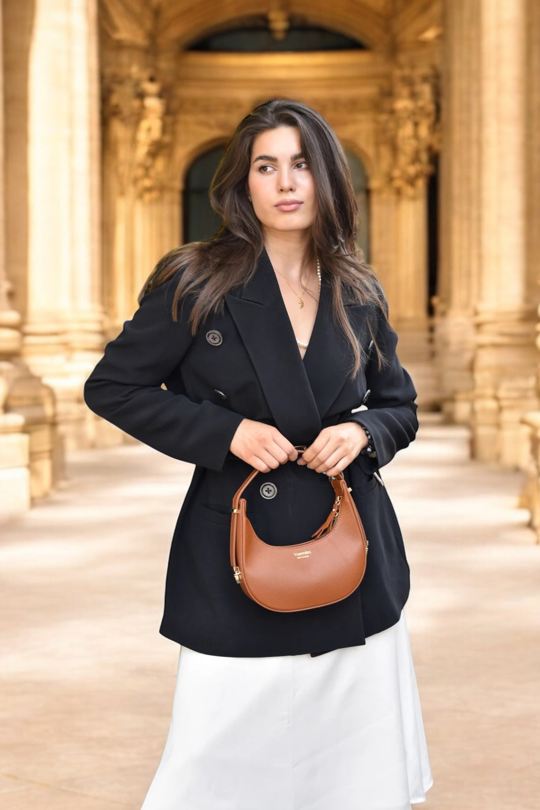 Blaire bag in Tan Dollar leather