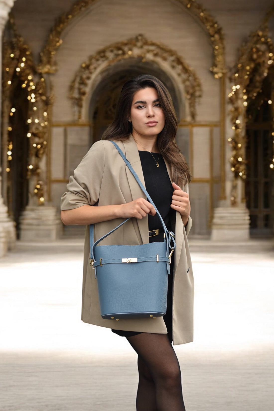 Louise Bag in Powder Blue Dollar Leather
