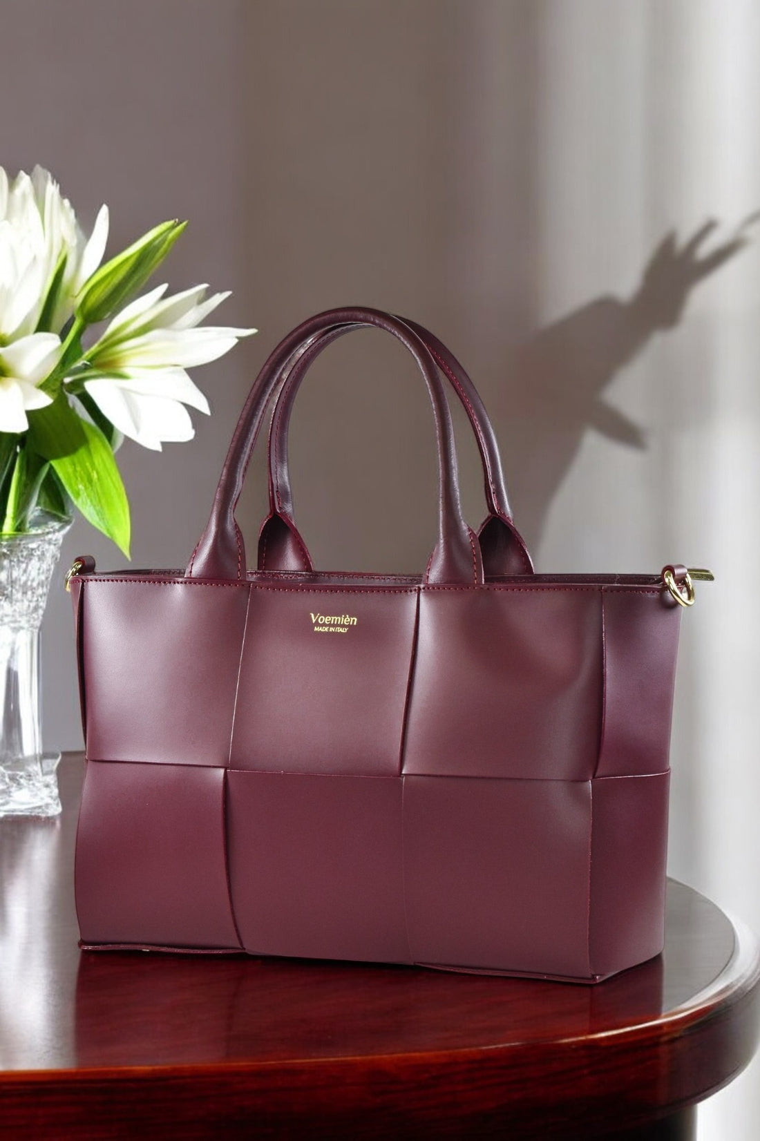 Lauren bag in brushed burgundy leather