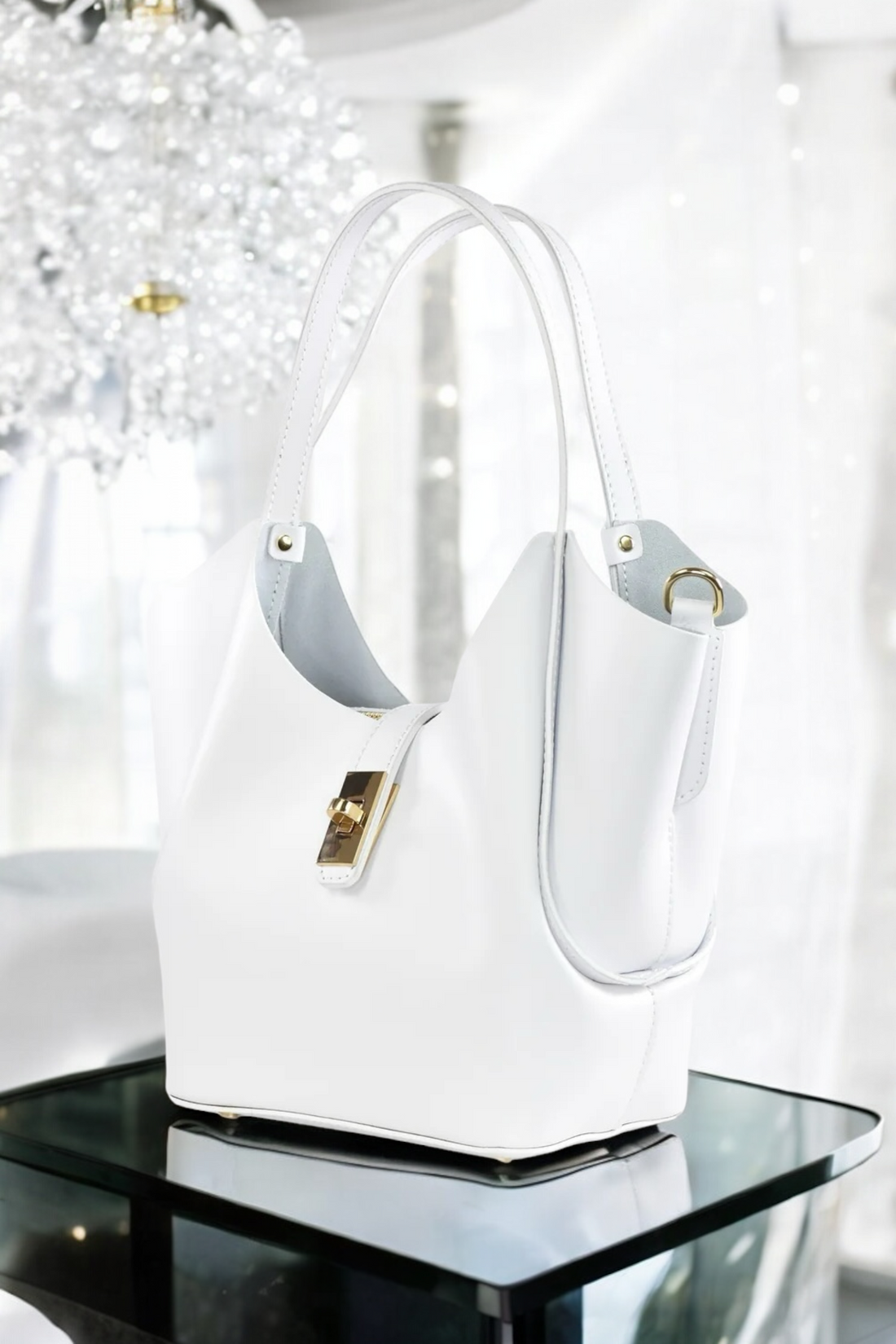 Amelie Bag in Brushed White Leather