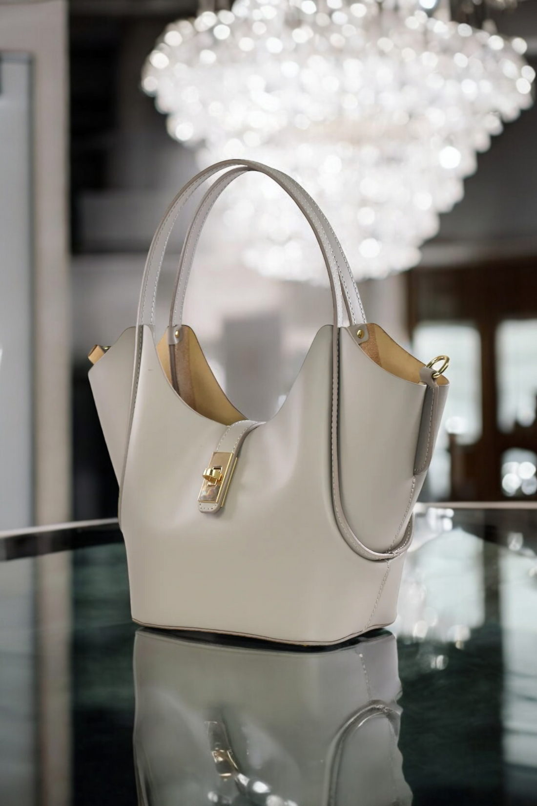Amelie bag in Brushed Taupe Leather