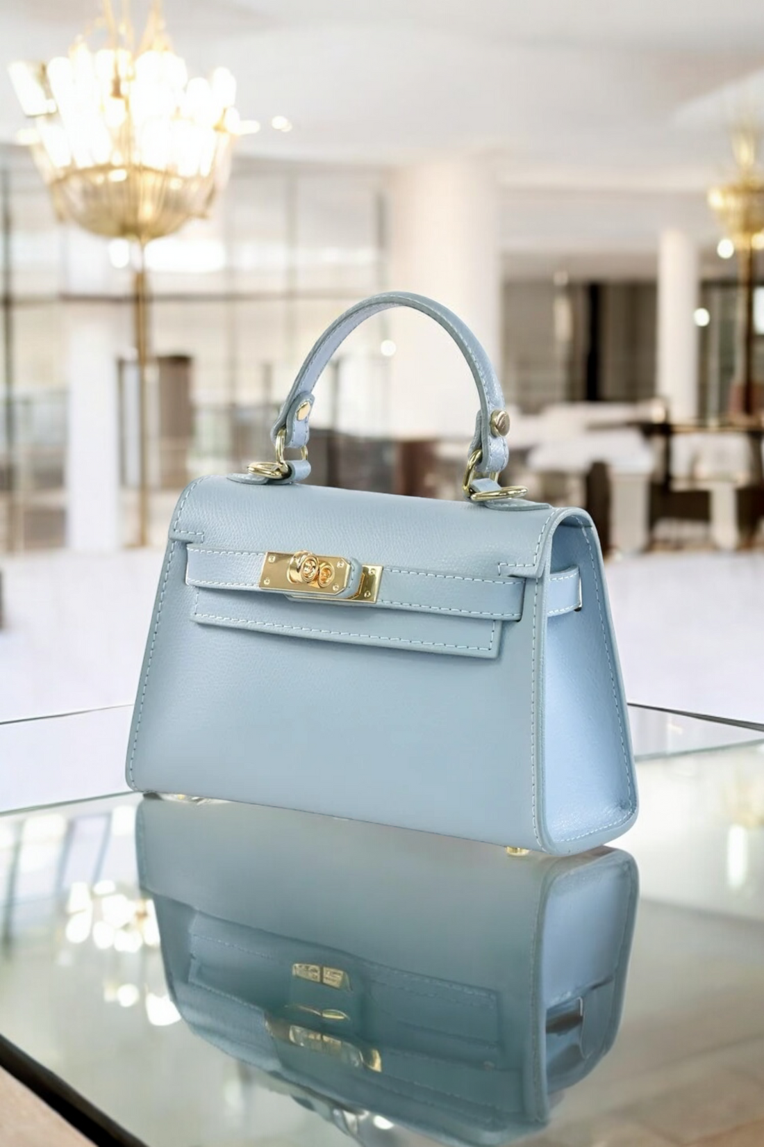 Victoria Bag in Light Blue Epson Leather