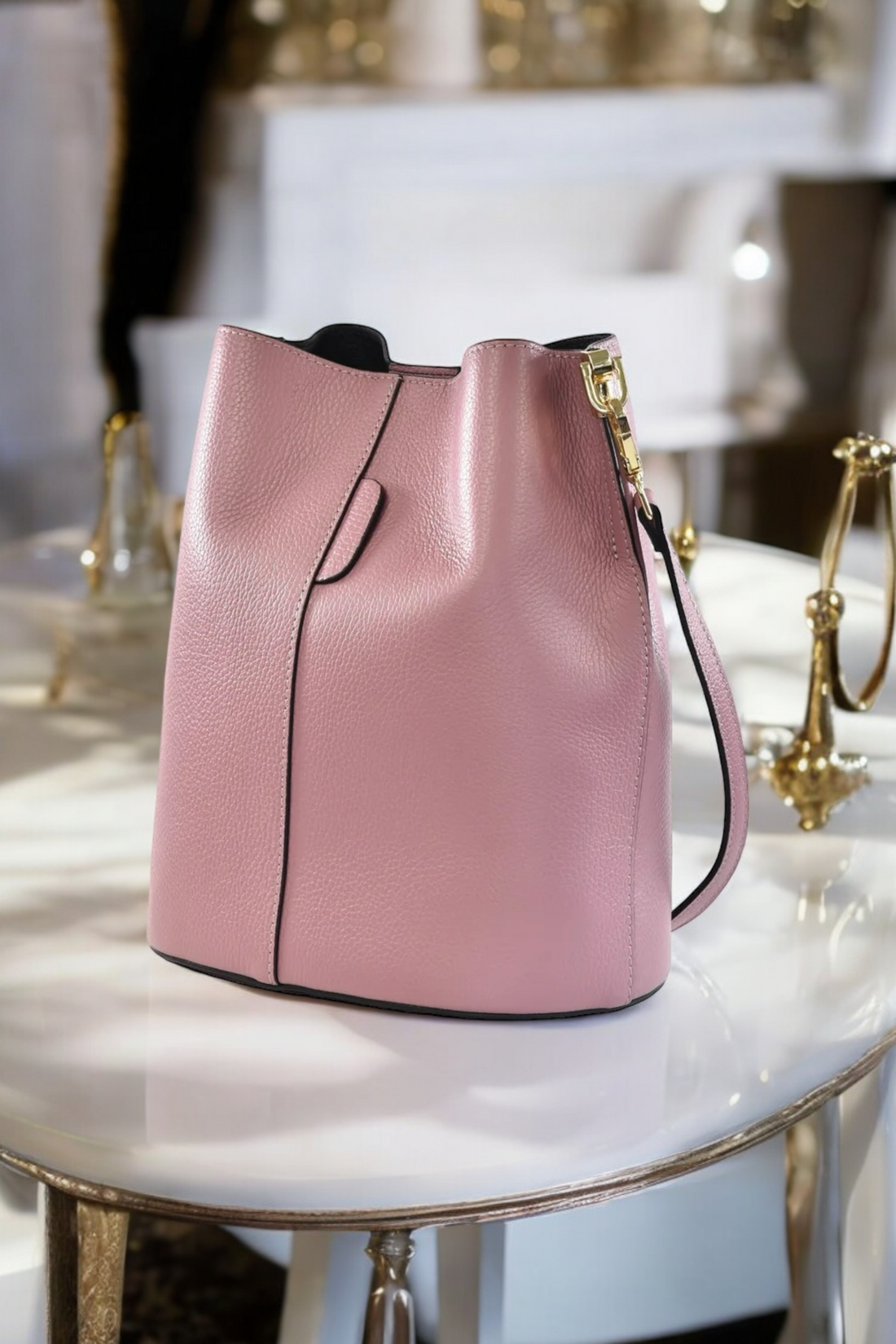 Giusy Bag in Antique Pink Dollar Leather