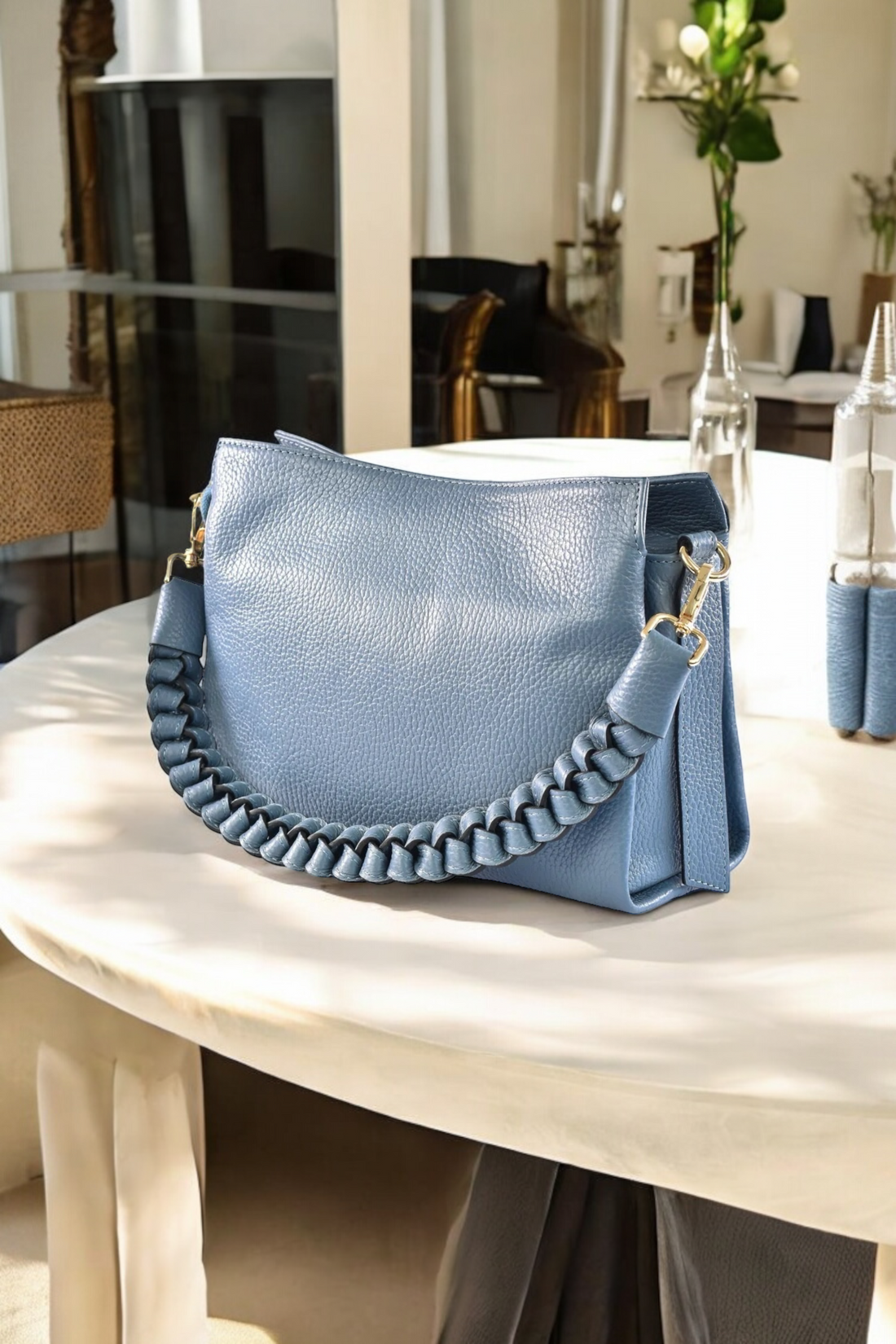 Braid Micro Bag in Sugar Paper Dollar Leather