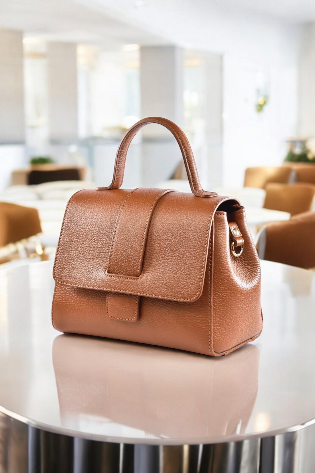Madison Bag in Tan Dollar Leather