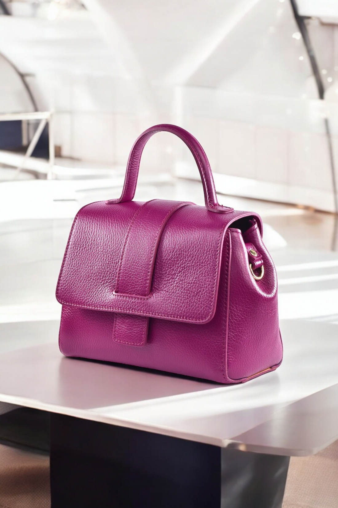 Madison Bag in Magenta Dollar Leather