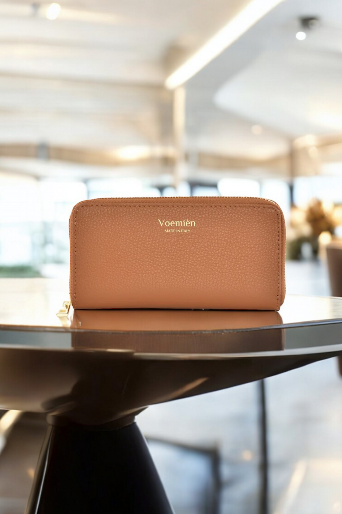 Voemièn Large Wallet in tan Togo Leather