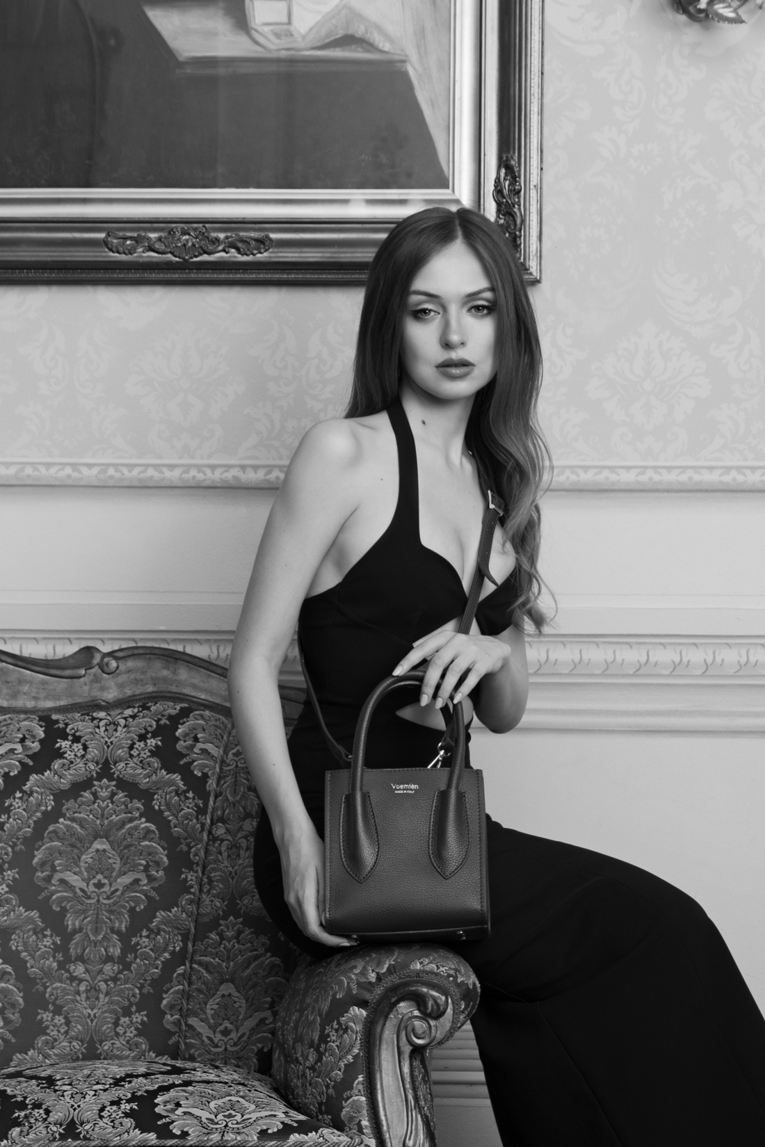 Matilda Bag in Black Dollar Leather