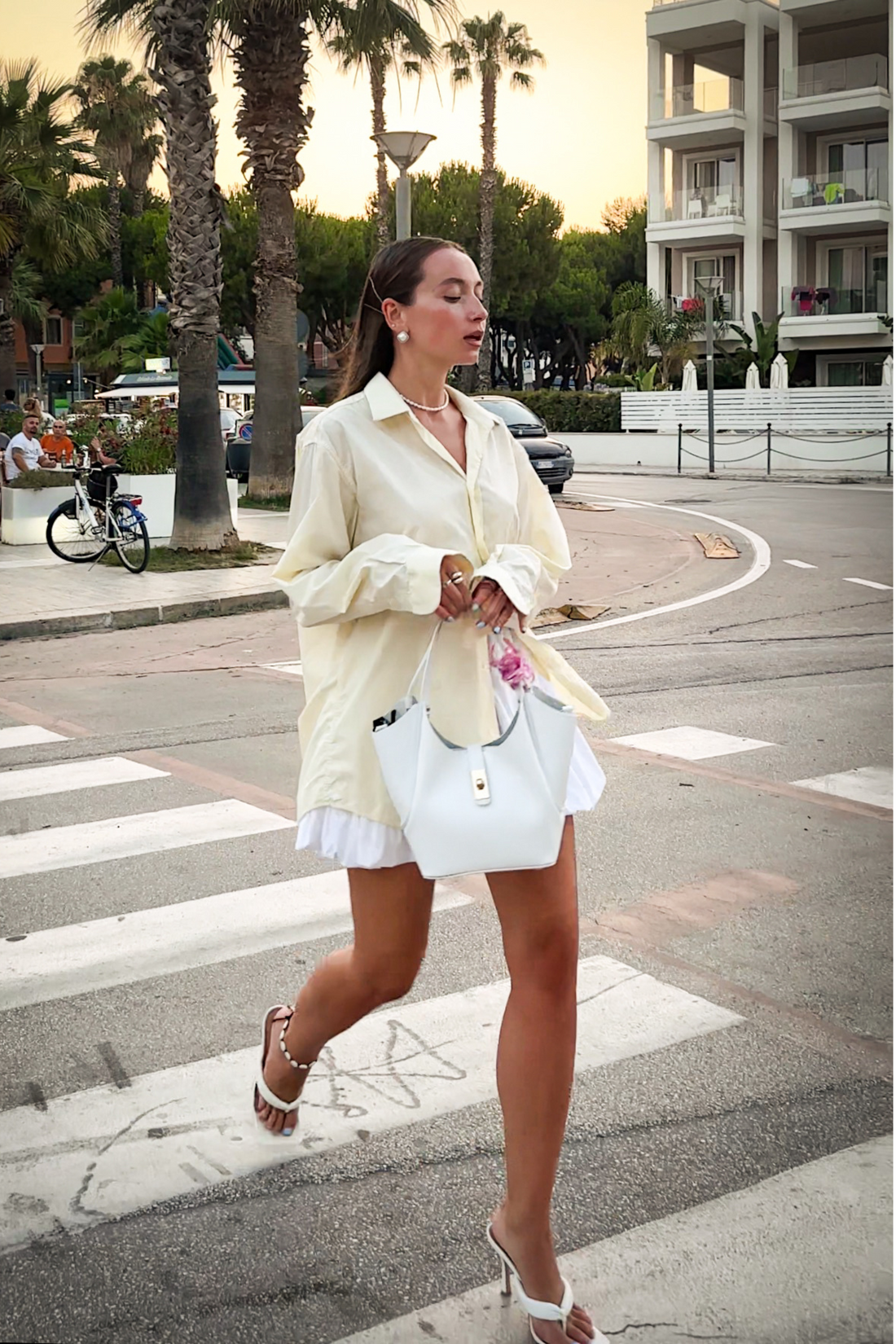 Amelie Bag in Brushed White Leather