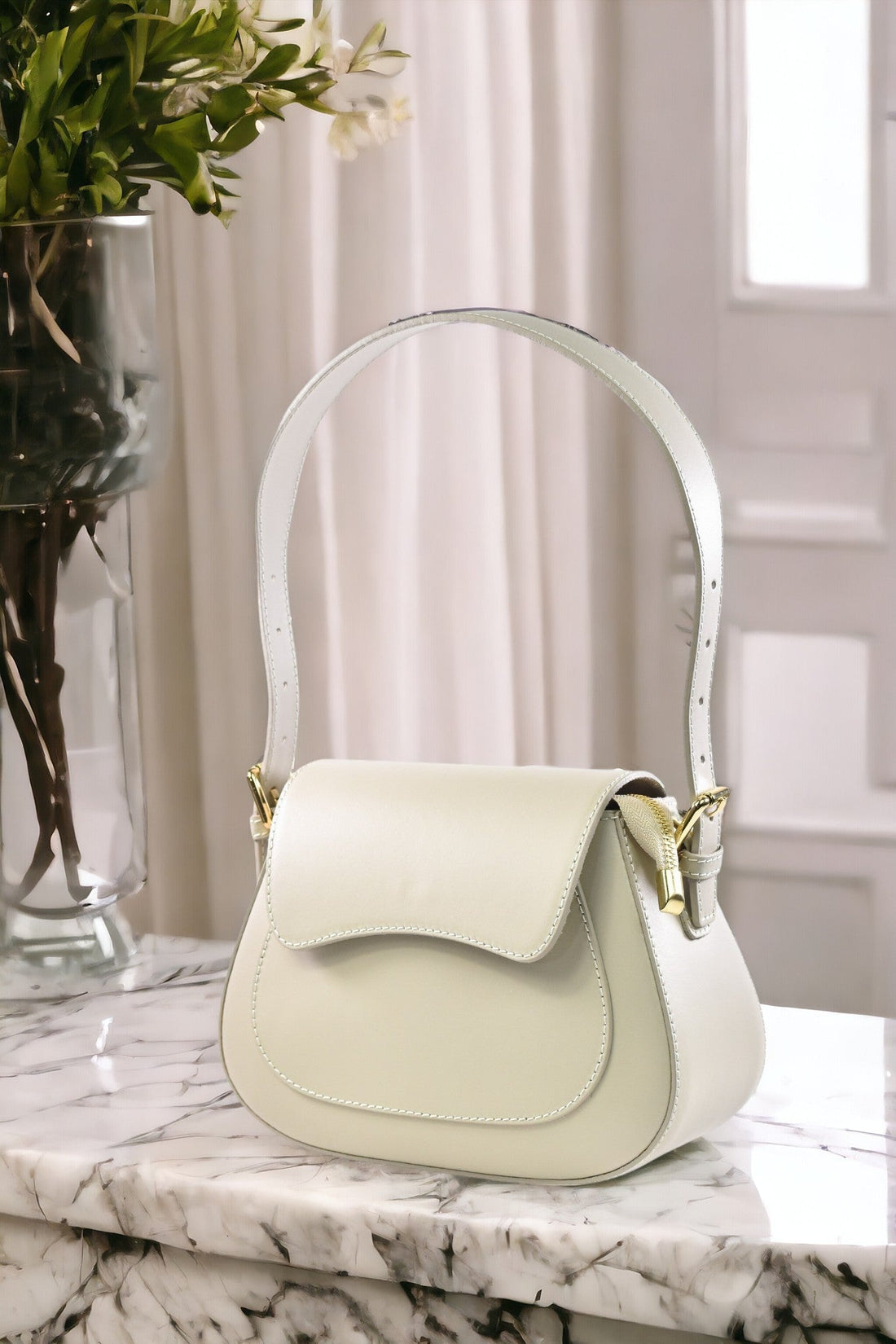 Sindy Bag in Brushed Ivory Leather