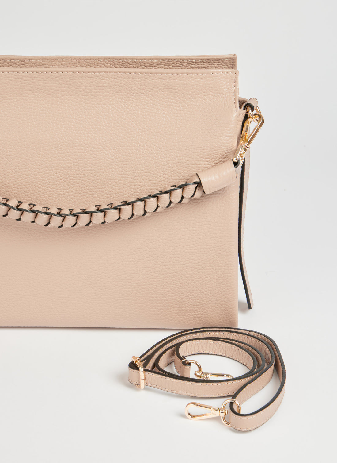 Braid Bag in Powder Pink Dollar Leather