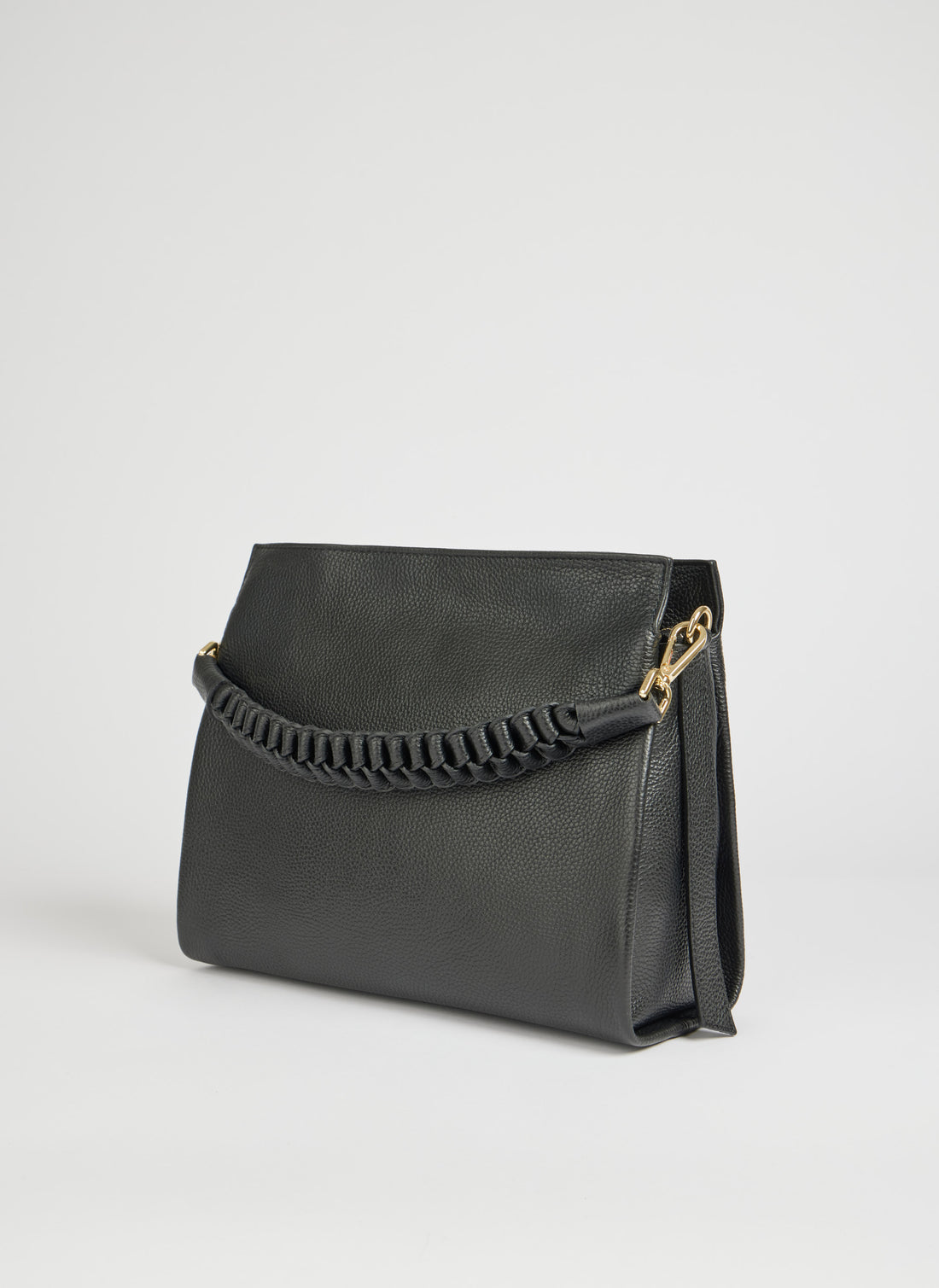 Braid Bag in Black Dollar Leather