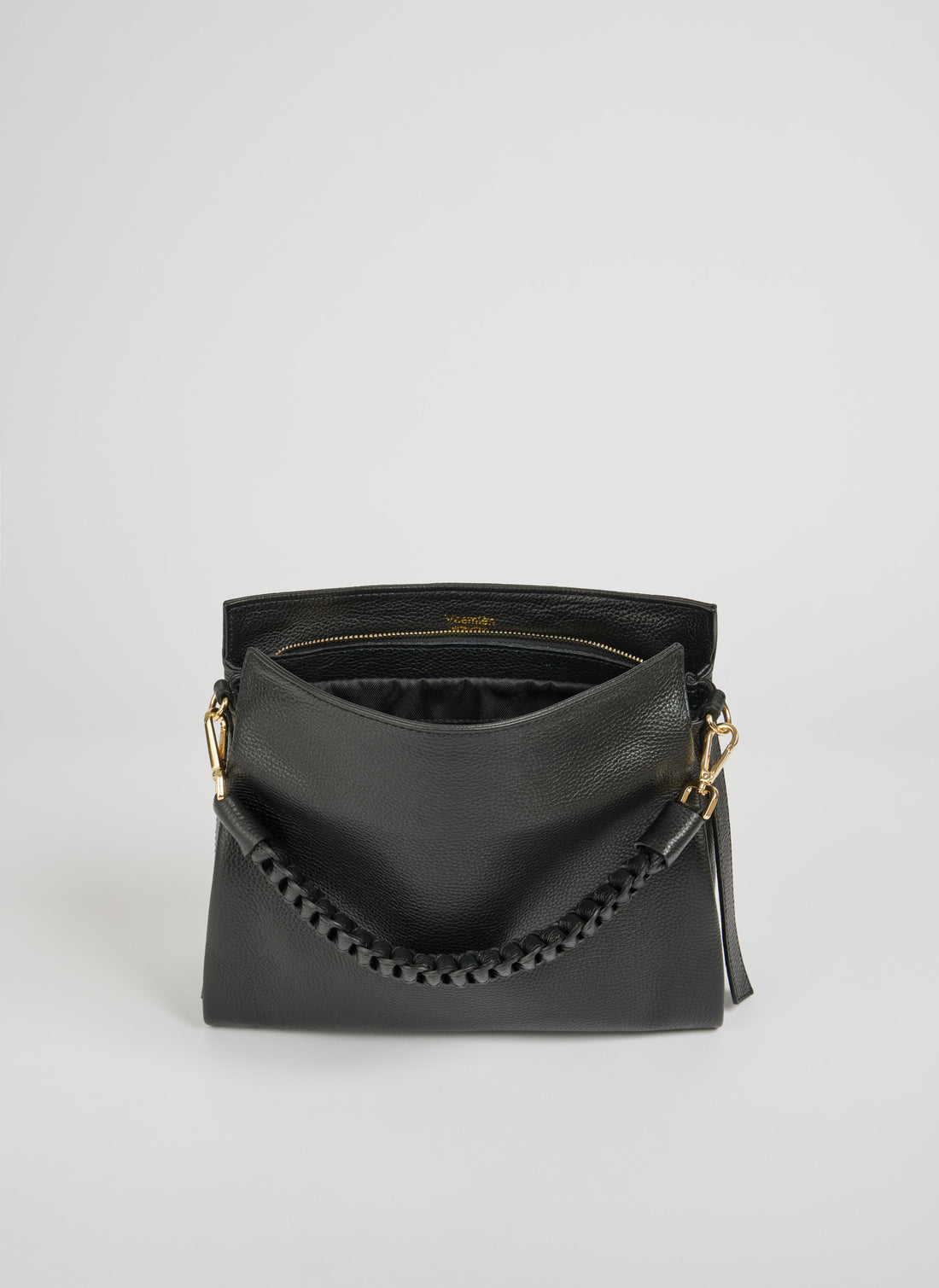 Braid Bag in Black Dollar Leather