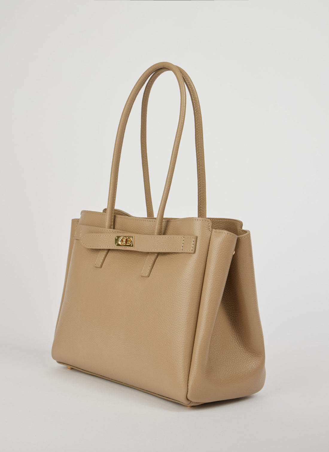 Béatrice Bag in Togo Leather Light Taupe