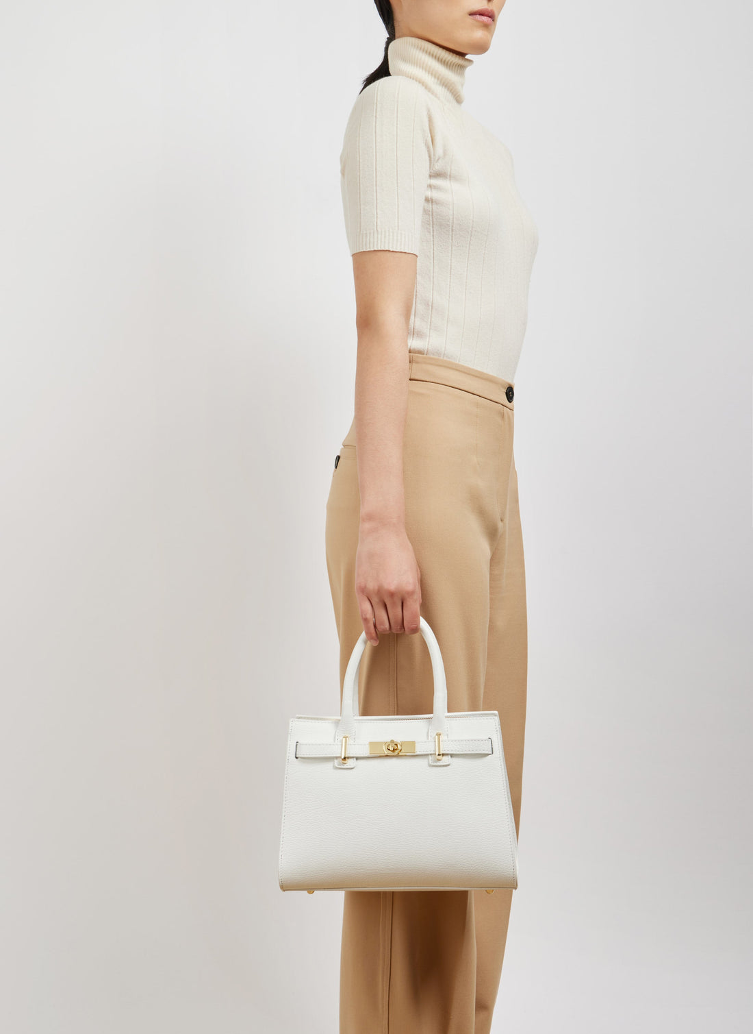 Grace Bag in Togo Leather White