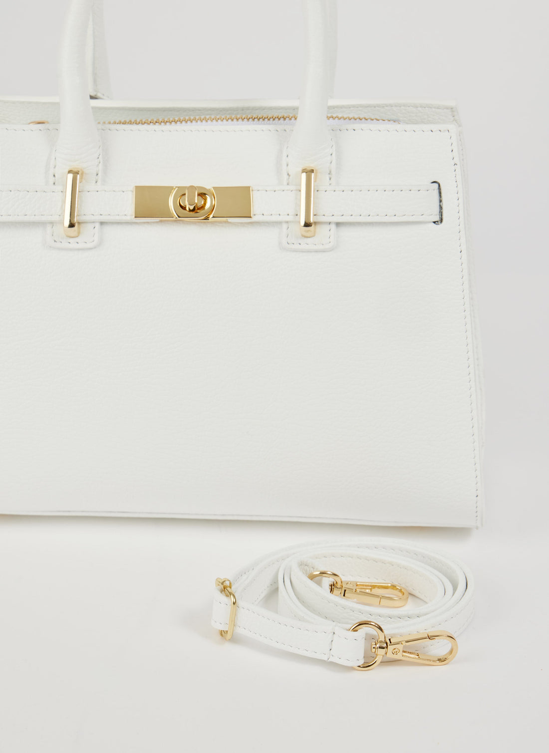 Grace Bag in Togo Leather White