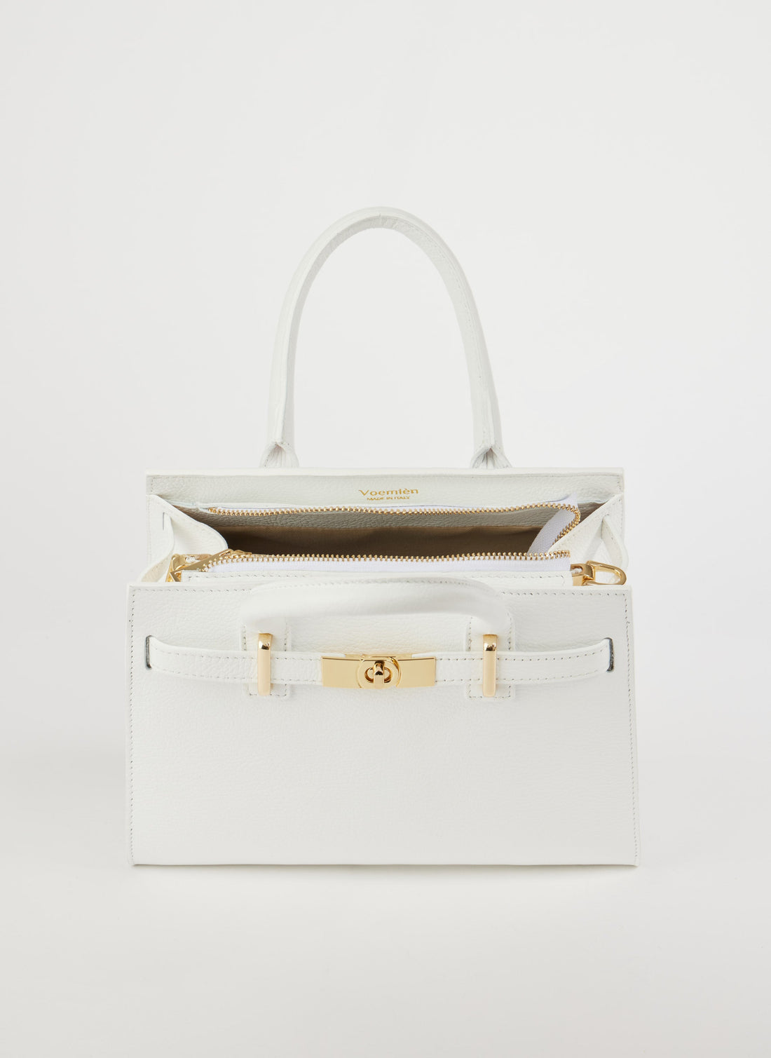 Grace Bag in Togo Leather White