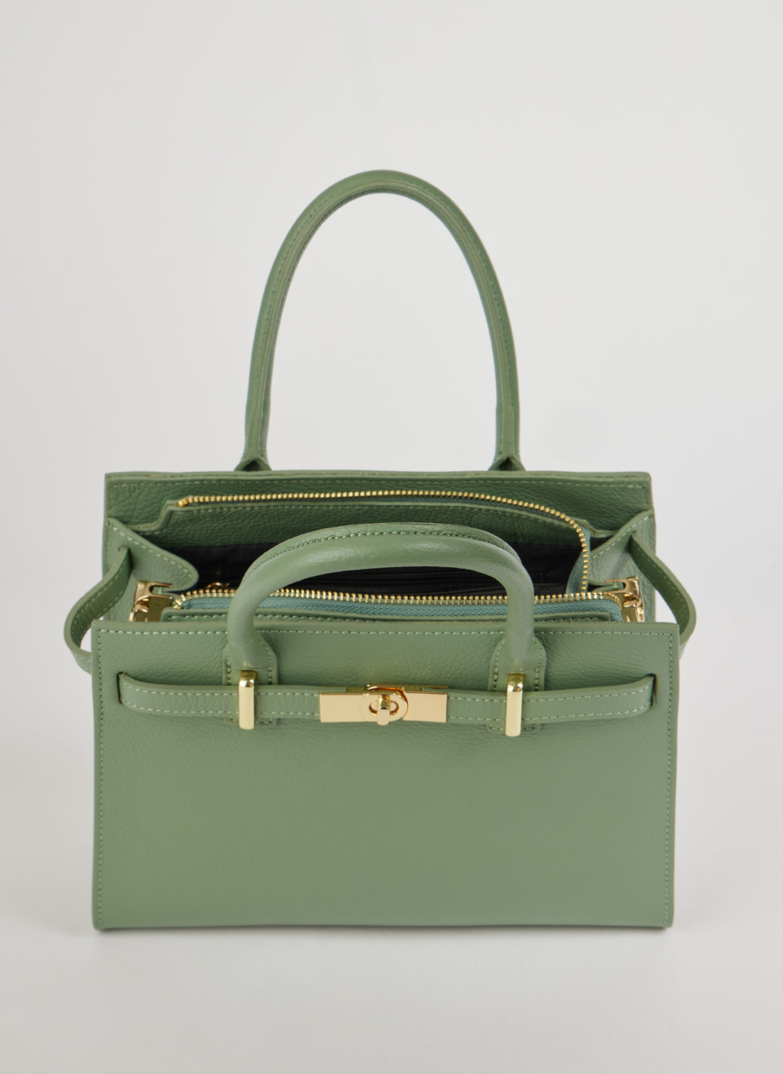 Grace Bag in Mint Green Togo Leather